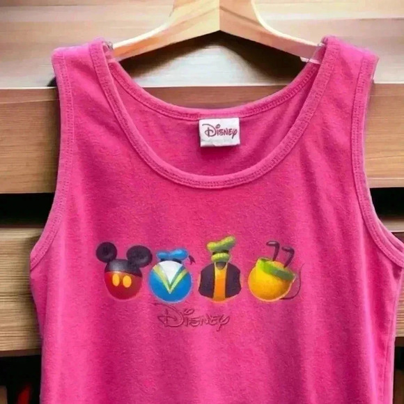 Disney Shopping Women’s Size Large Pink Tank Top with Iconic Disney Characters. - Picture 2 of 2
